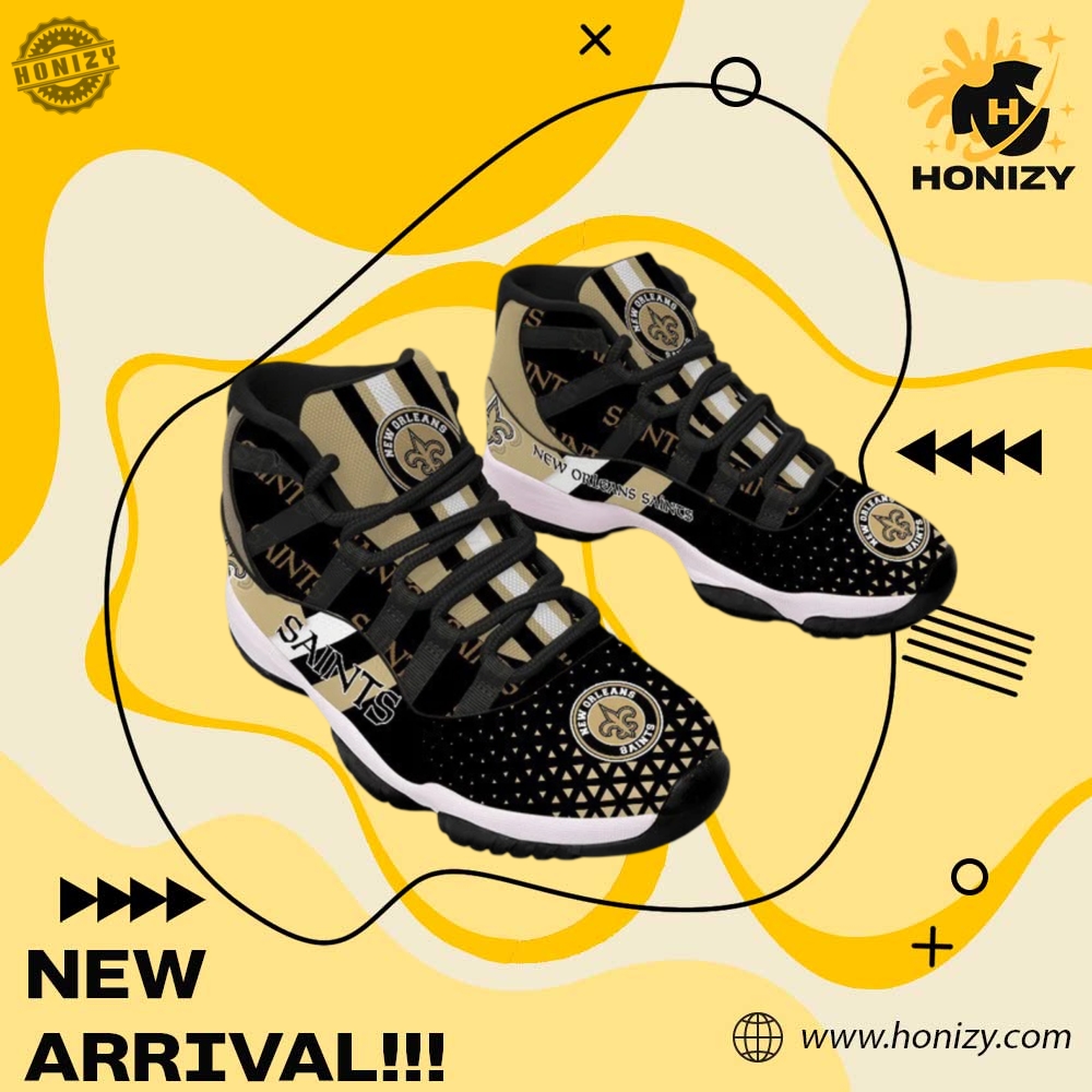 New Orleans Saints Air Jordan 11 Unisex Sneakers Shoes 3 New Orleans Saints Air Jordan 11 unisex Sneakers Shoes