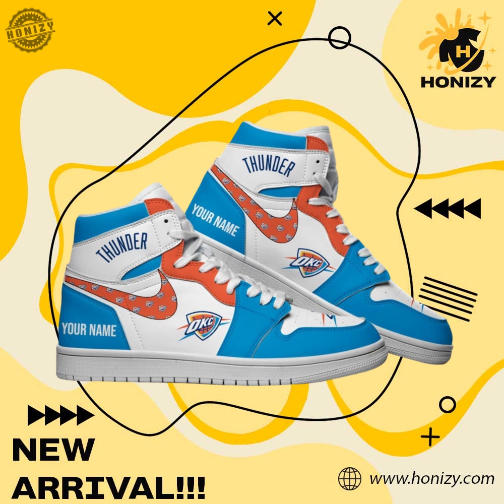 NBA Final Gift For Fan 13 Nba Okc Oklahoma City Thunder Personalized Name Air Jordan Hightop Shoes