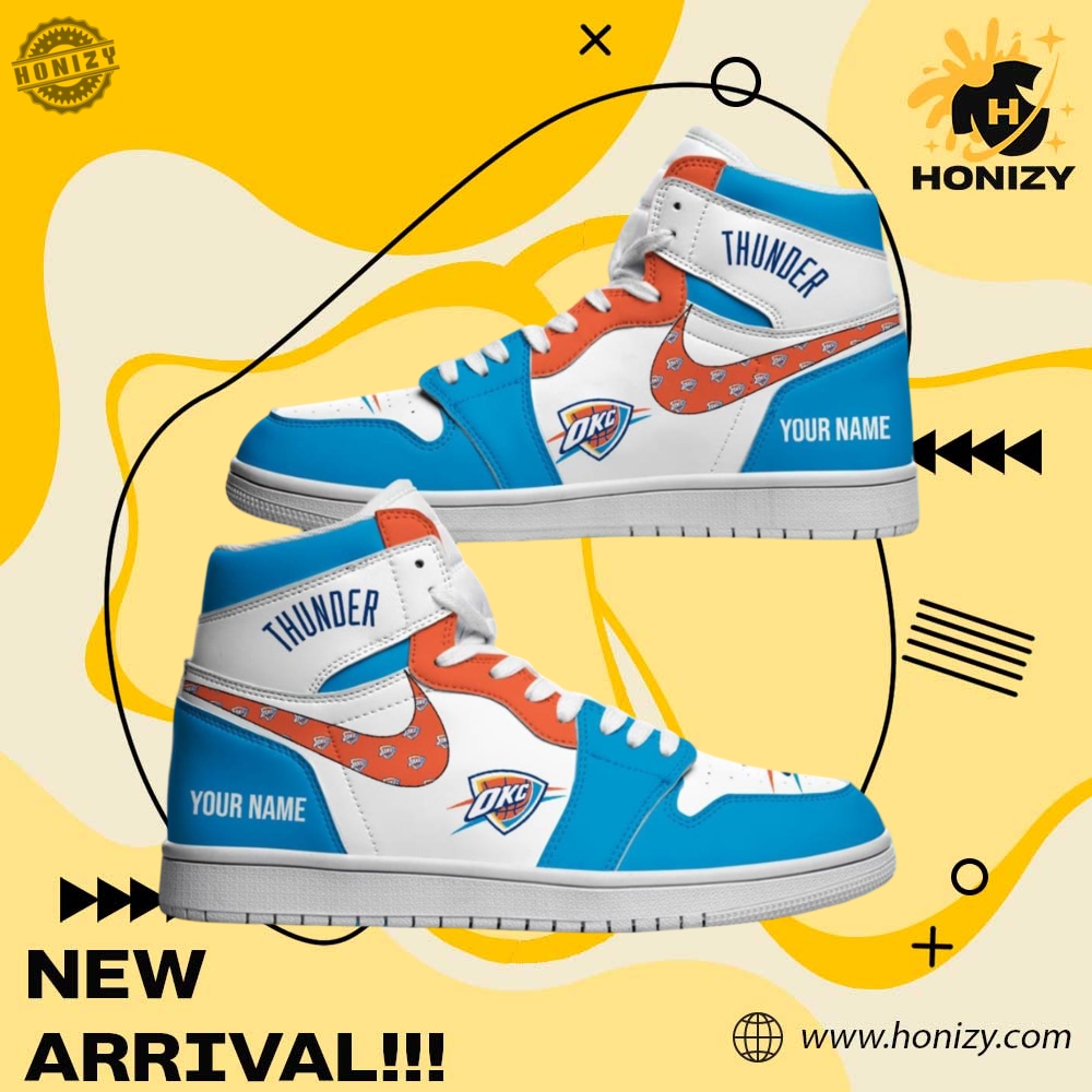 Nba Okc Oklahoma City Thunder Personalized Name Air Jordan Hightop Shoes 3 NBA OKC Oklahoma City Thunder Personalized Name Air Jordan HighTop Shoes
