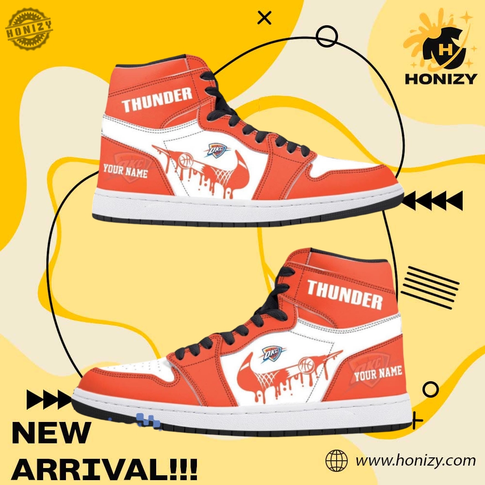NBA Final Gift For Fan 14 Nba Okc Oklahoma City Thunder Custom Name Air Jordan 1 Unisex Shoes