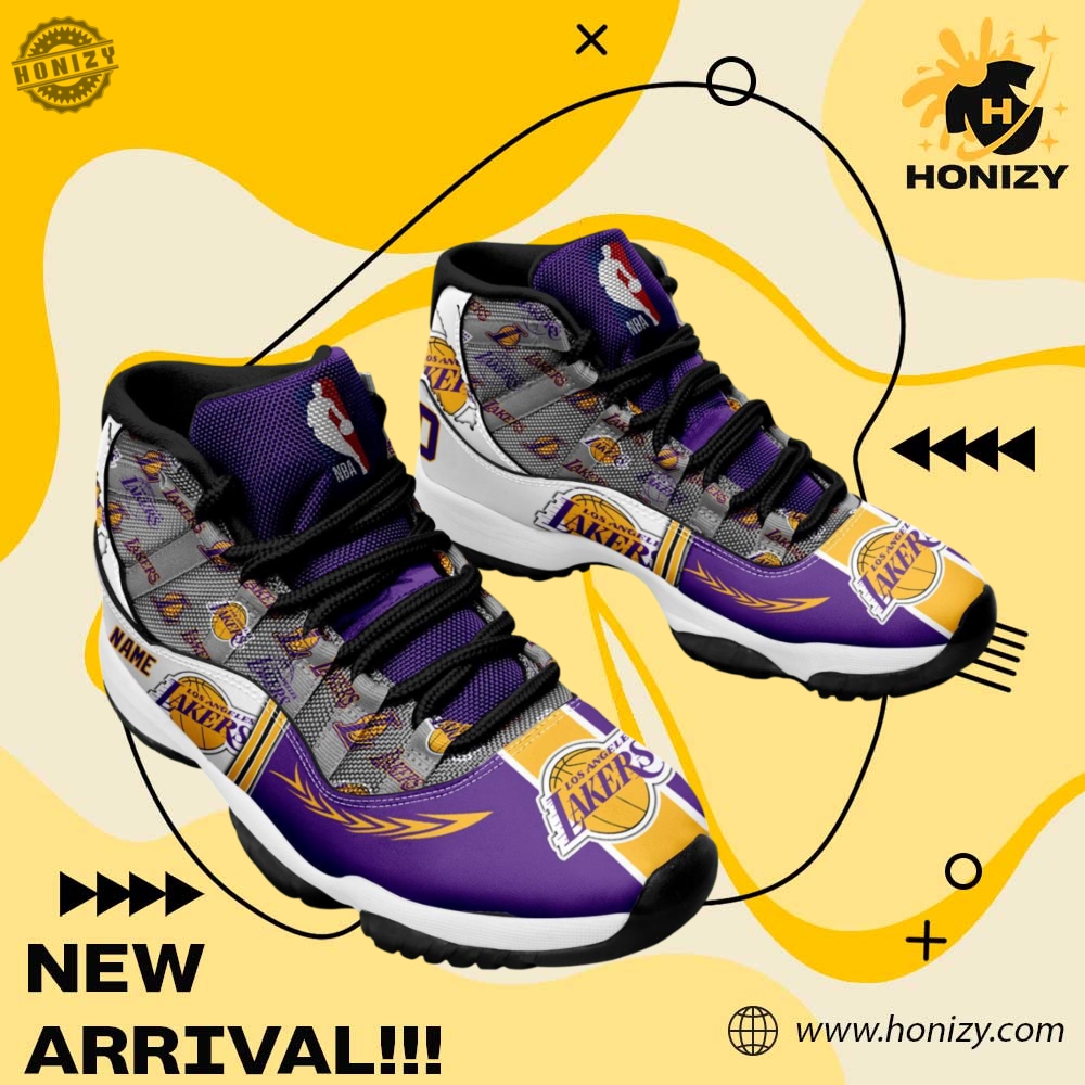 NBA Final Gift For Fan 18 Los Angeles Lakers Nba Playoffs Airjordan 11 Custom Name And Number Unisex Shoes