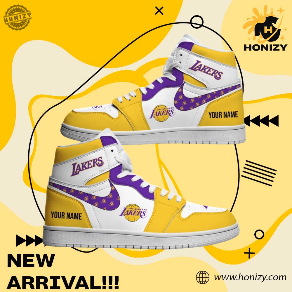 Nba Los Angeles Lakers Personalized Name Air Jordan Unisex Shoes 3 NBA Los Angeles Lakers Personalized Name Air Jordan unisex Shoes