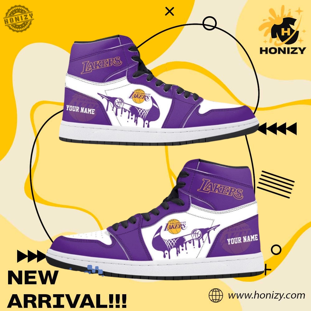 NBA Final Gift For Fan 22 Los Angeles Lakers Nba Custom Name Air Jordan 1 Unisex Shoes