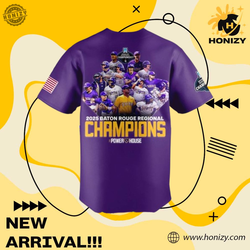 Lsu Tigers Baton Rouge Regional Championship 2025 Unisex Baseball Jersey 5 LSU Tigers Baton Rouge Regional championship 2025 unisex Baseball Jersey