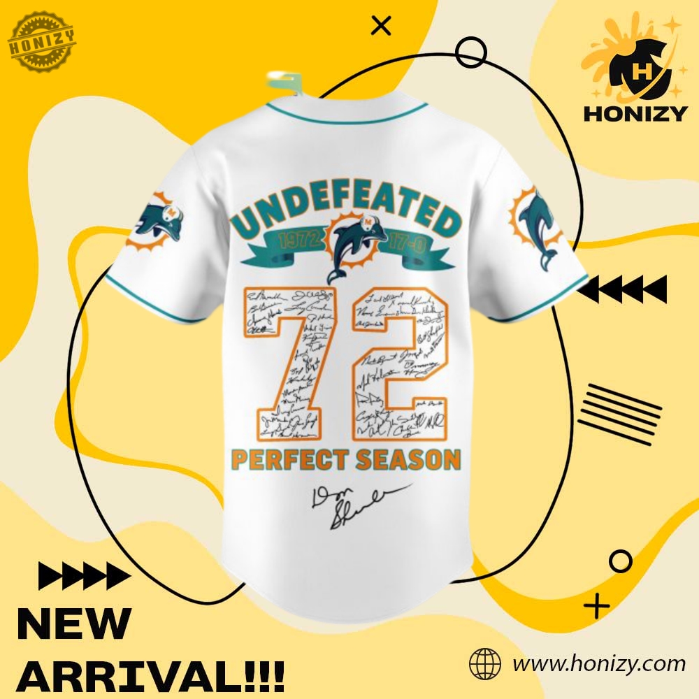 Nfl Miami Dolphins Undefeated Season 1972 Baseball Jersey 5 NFL Miami Dolphins Undefeated Season 1972 Baseball Jersey