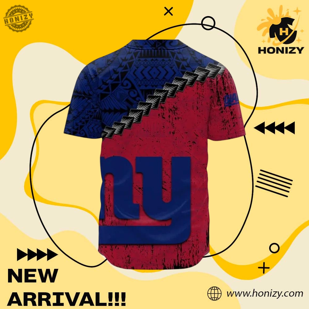 Nfl New York Giants Grunge Polynesian Tattoo Baseball Jersey 3 NFL New York Giants Grunge Polynesian Tattoo Baseball Jersey