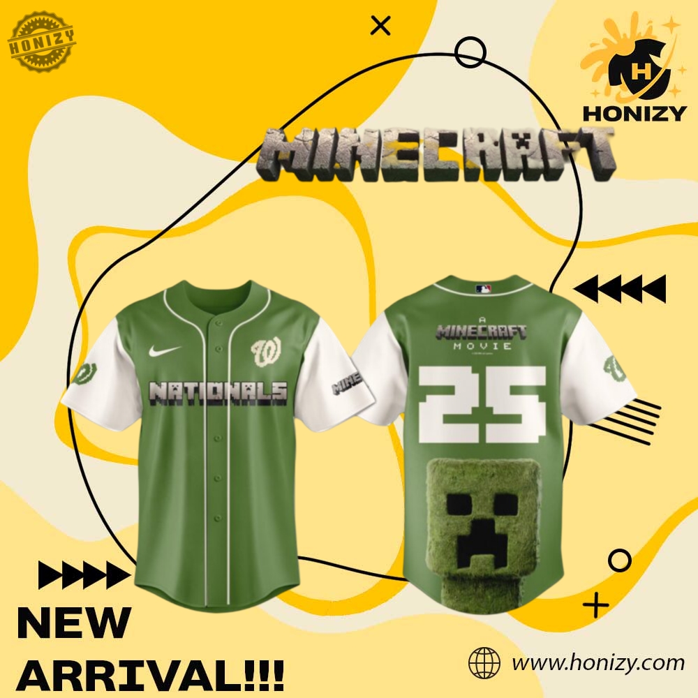 Minecraft Movie Night X Washington Nationals Baseball Jersey