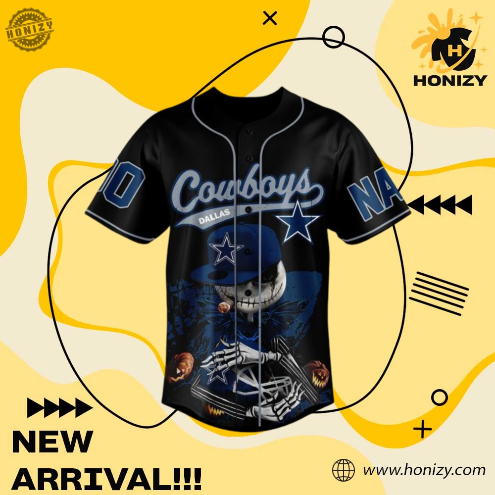 Nfl Dallas Cowboys Fear The Cowboys Jack Skellington Halloween Personalized Baseball Jersey 4 NFL Dallas Cowboys Fear The Cowboys Jack Skellington Halloween Personalized Baseball Jersey