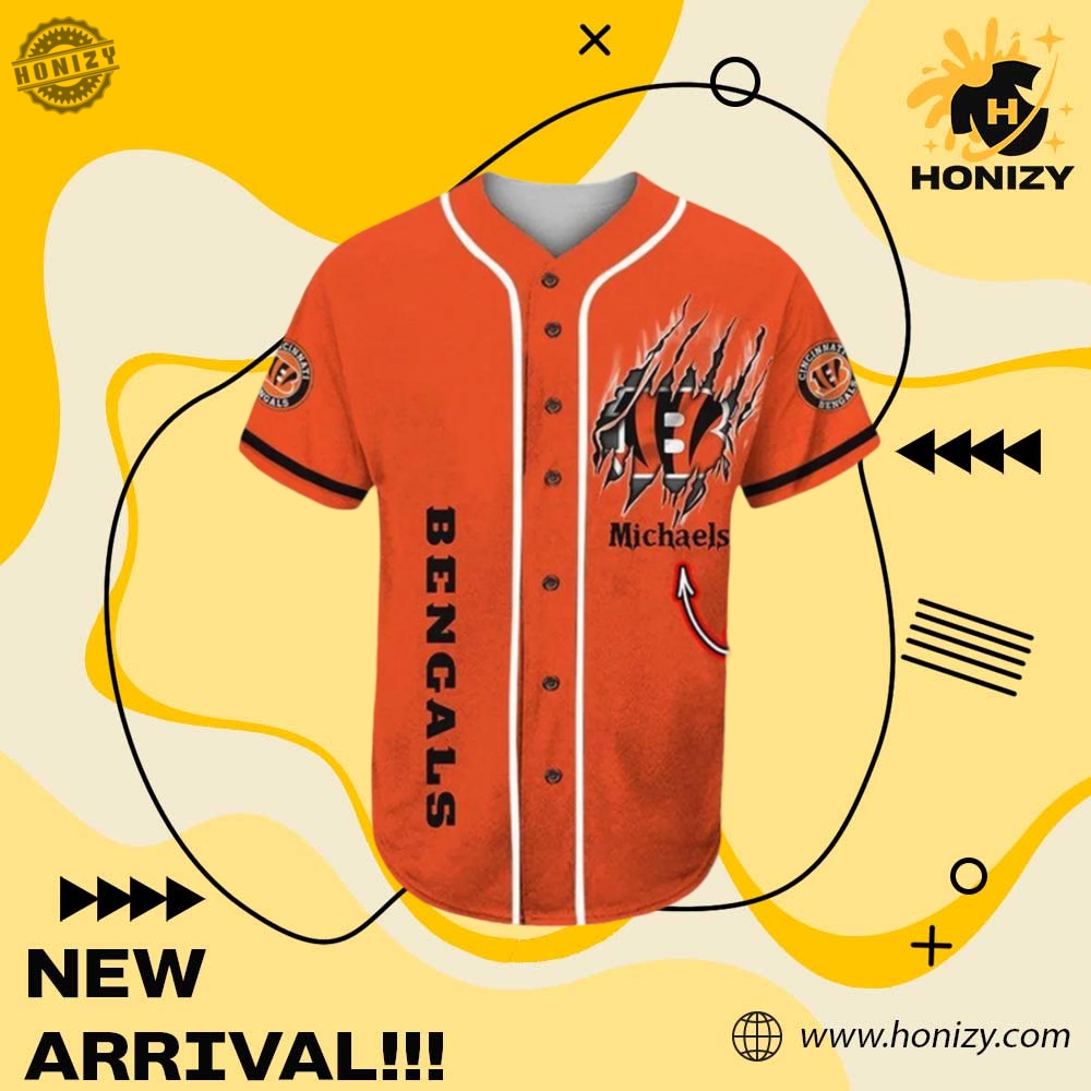 Cincinnati Bengals Mascot Nfl Personalized Baseball Jersey 4 Cincinnati Bengals Mascot NFL Personalized Baseball Jersey