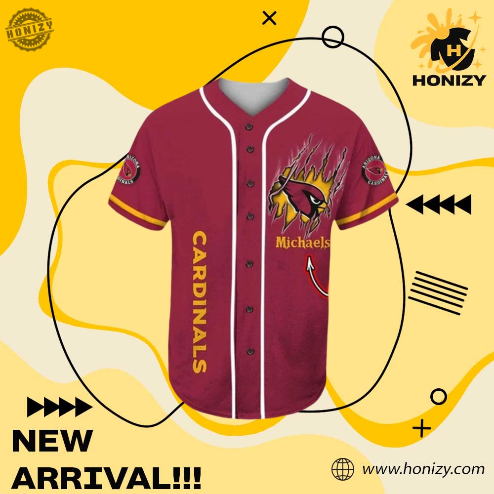 Arizona Cardinals Mascot Nfl Personalized Baseball Jersey 4 Arizona Cardinals Mascot NFL Personalized Baseball Jersey