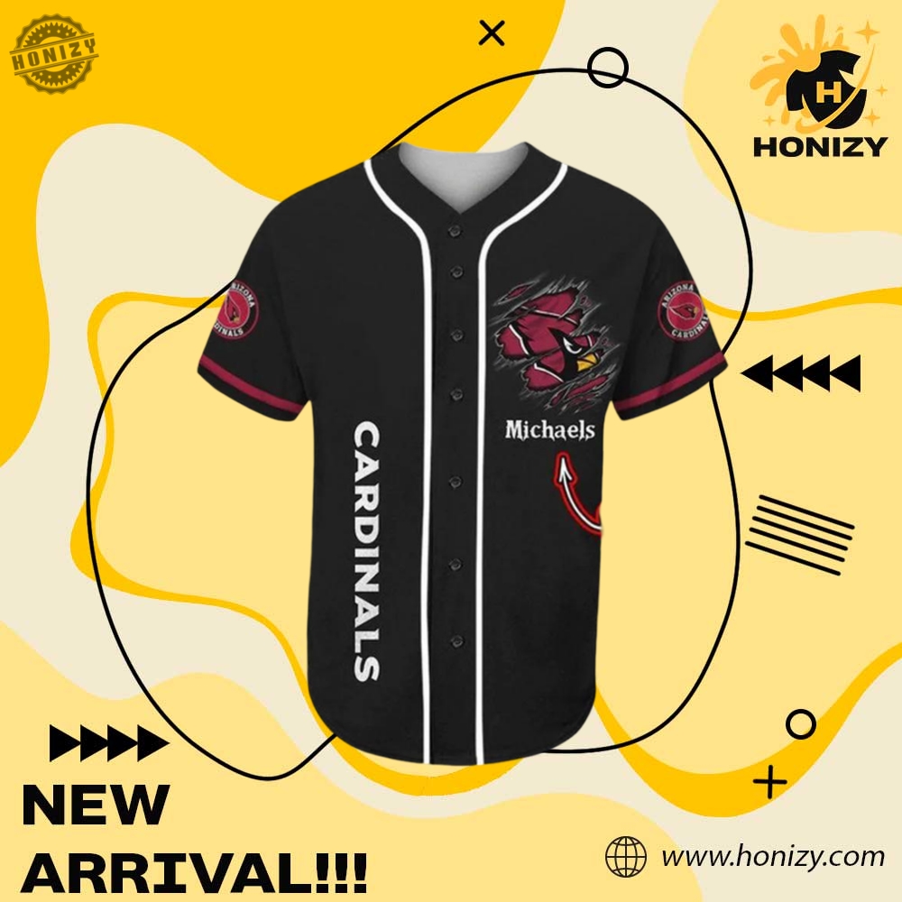 Arizona Cardinals Nfl Custom Name Baseball Jersey 5 Arizona Cardinals NFL Custom Name Baseball Jersey