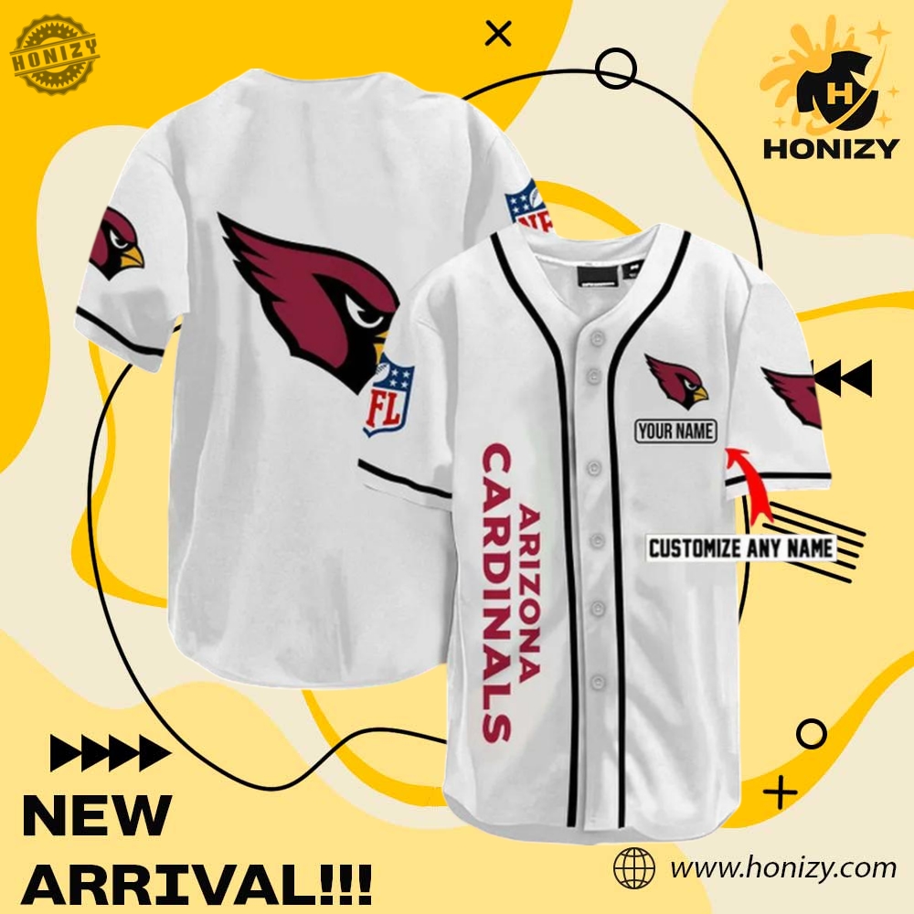 Nfl Arizona Cardinal 3D Printed Personalized Baseball Jersey