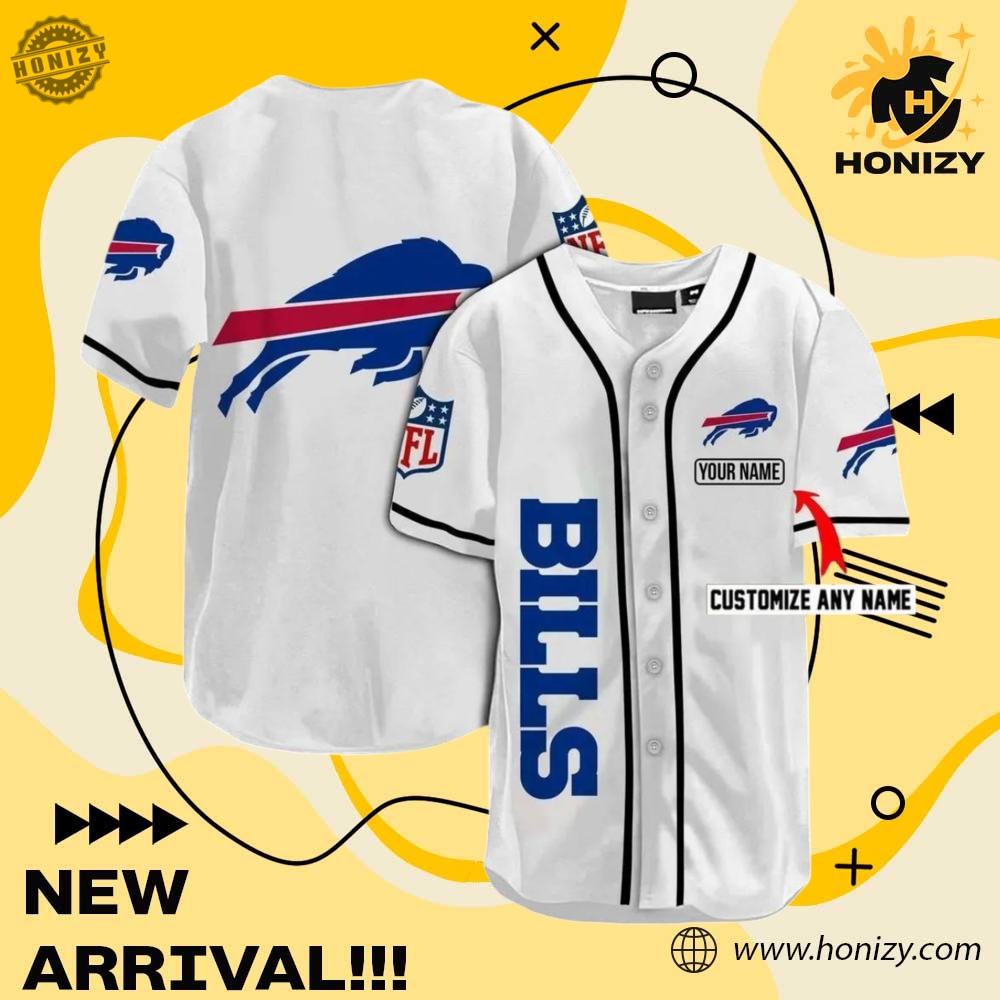 Nfl Buffalo Bills 3D Printed Personalized Logo White Baseball Jersey
