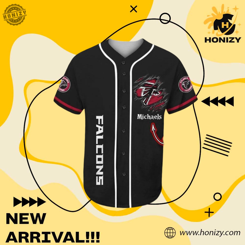 Nfl Atlanta Falcons Custom Name Baseball Jersey 4 NFL Atlanta Falcons Custom Name Baseball Jersey