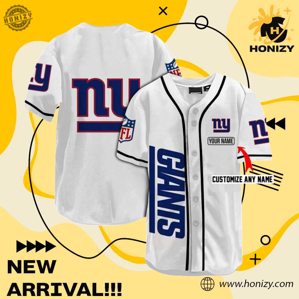 Nfl New York Giants Personalized Custom Name Baseball Jersey