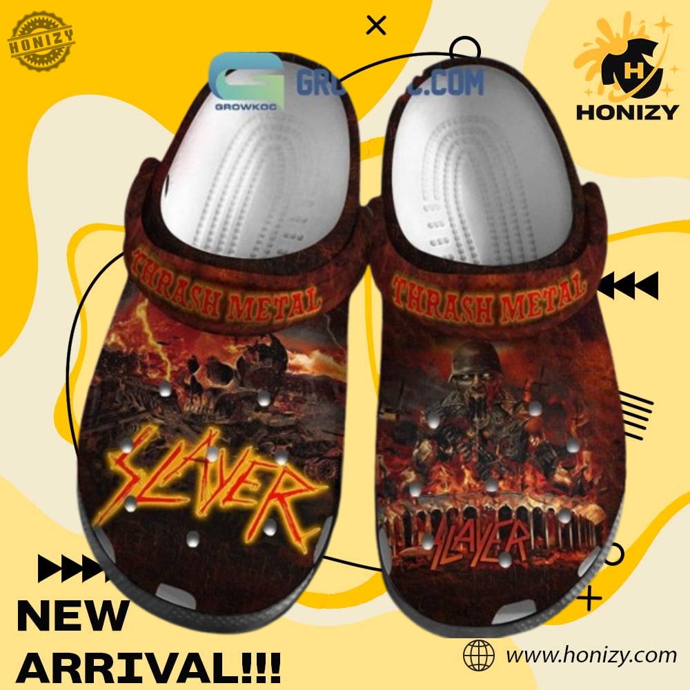 Trending Custom Crocs For You 7 Slayer Thrash Metal Rock Band Unisex Crocs