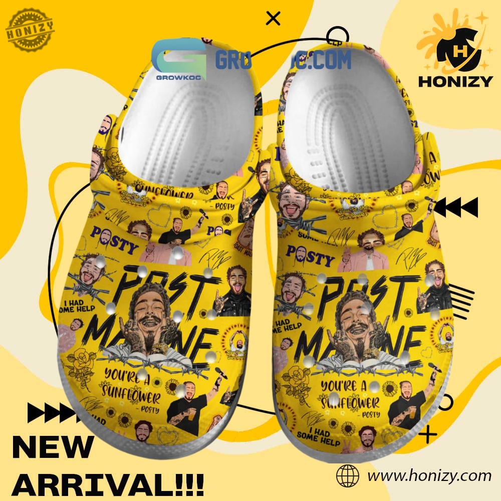 Trending Custom Crocs For You 19 Post Malone Youre A Sunflower Unisex Crocs