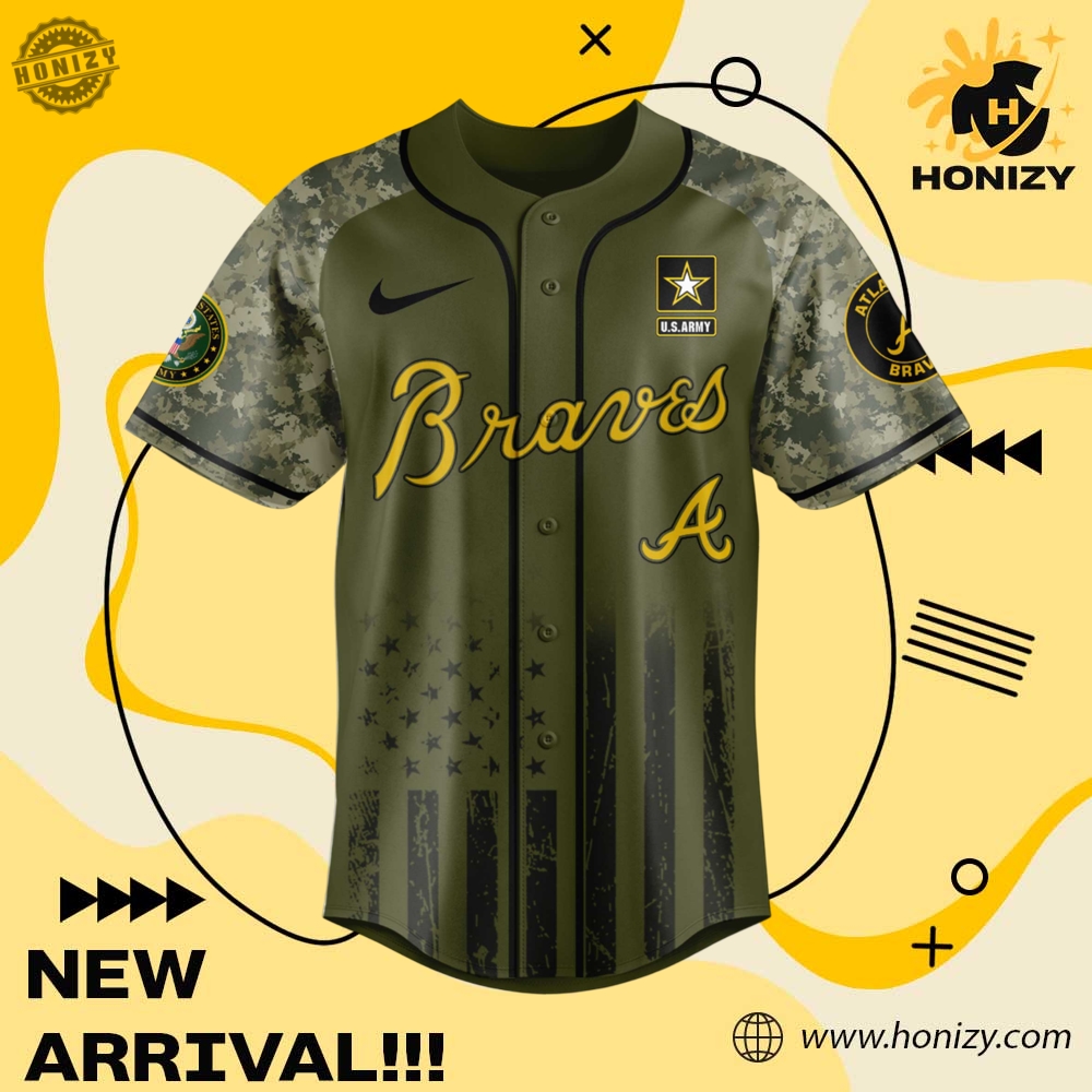 Mlb Atlanta Braves 250Th Us Army Unisex 3D Jersey 4 MLB Atlanta Braves 250th US Army Unisex 3D Jersey