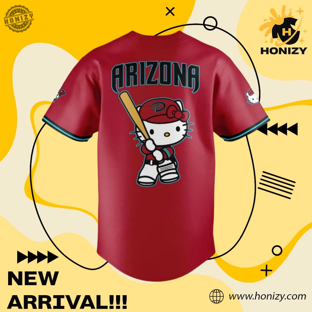 Mlb Arizona Diamondbacks Sweet Hello Kitty Unisex 3D Jersey 4 MLB Arizona Diamondbacks Sweet Hello Kitty Unisex 3D Jersey