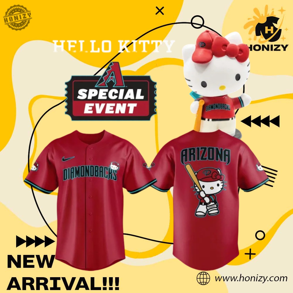 Mlb Arizona Diamondbacks Sweet Hello Kitty Unisex 3D Jersey 5 MLB Arizona Diamondbacks Sweet Hello Kitty Unisex 3D Jersey