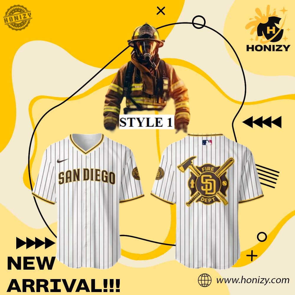 NFL Team Unisex 3D Jersey 13 San Diego Padres Firefighter Unisex 3D Jersey