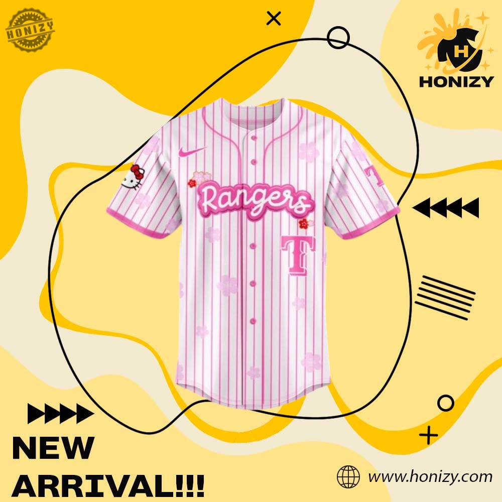 Mlb Texas Rangers Hello Kitty Unisex 3D Jersey 4 MLB Texas Rangers Hello Kitty Unisex 3D Jersey