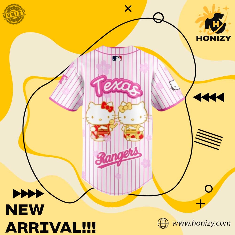 Mlb Texas Rangers Hello Kitty Unisex 3D Jersey 5 MLB Texas Rangers Hello Kitty Unisex 3D Jersey