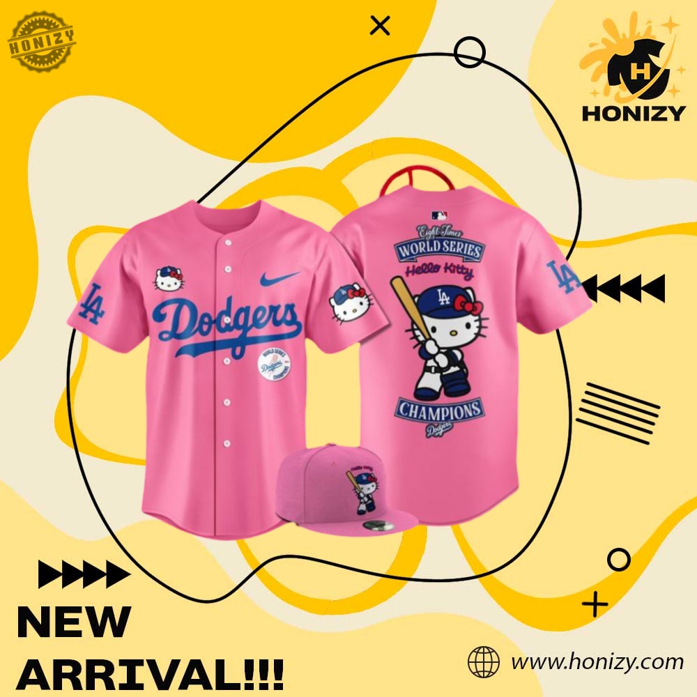 NFL Team Unisex 3D Jersey 15 Mlb Los Angeles Dodgers Hello Kitty World Series Champion Unisex 3D Jersey