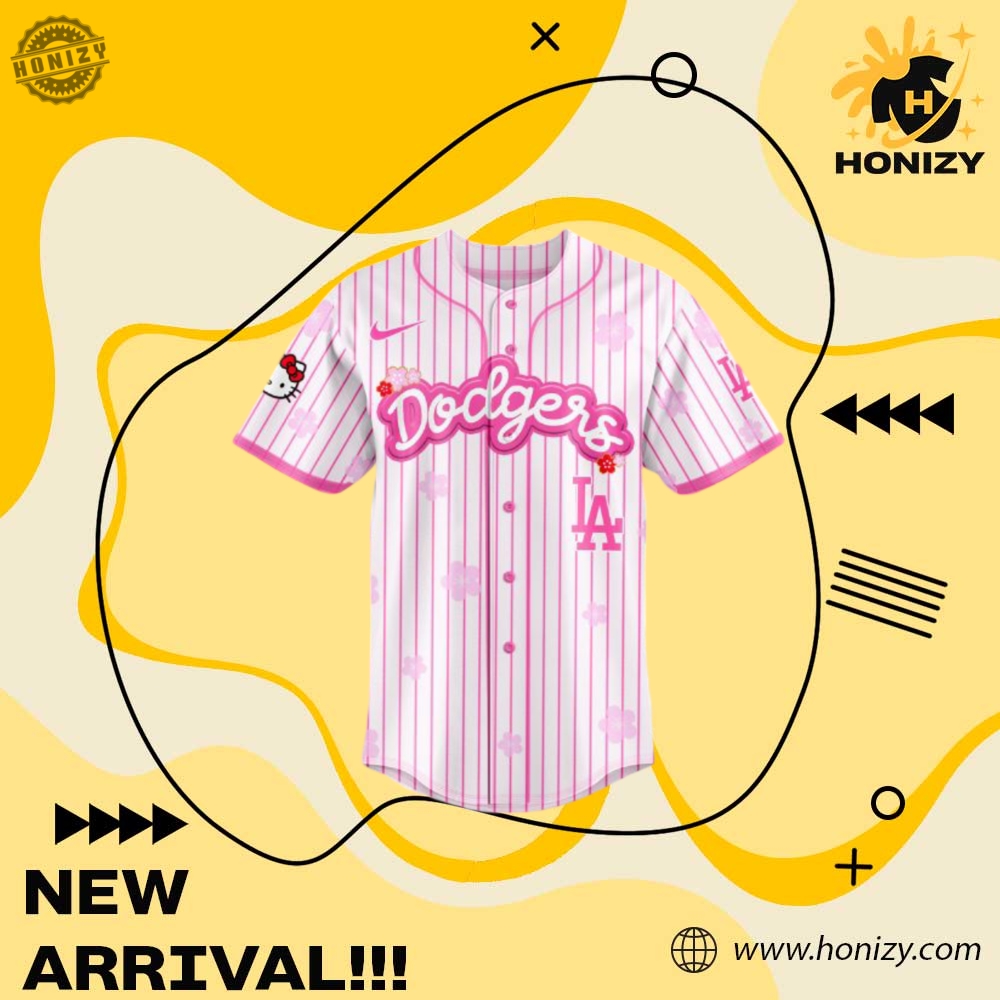 Mlb Los Angeles Dodgers Hello Kitty Custom Name Unisex 3D Jersey 5 MLB Los Angeles Dodgers Hello Kitty Custom Name Unisex 3D Jersey