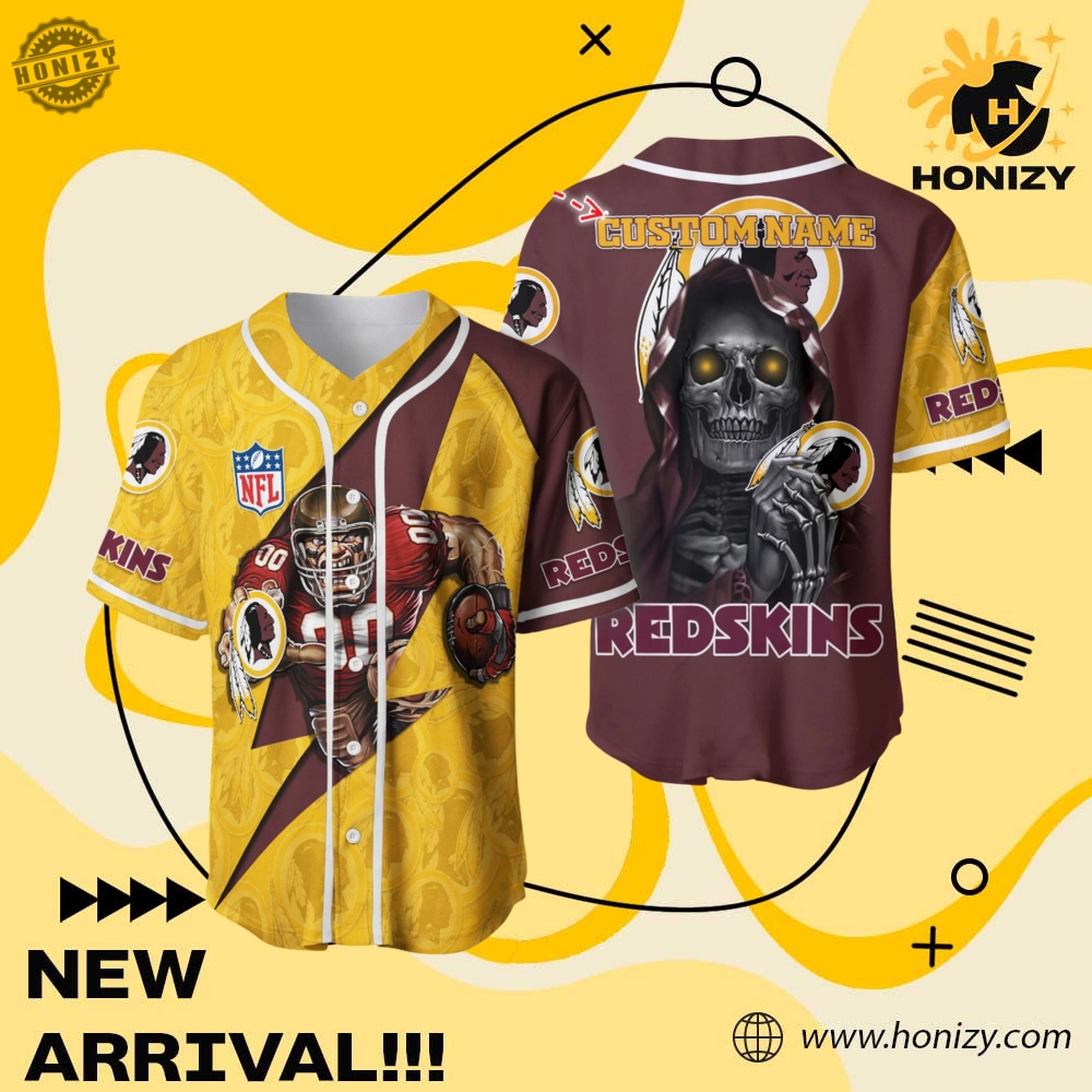 NFL Personalized Baseball Jersey mascot 2 Nfl Washington Redskins Personalized Baseball Jersey Mascot