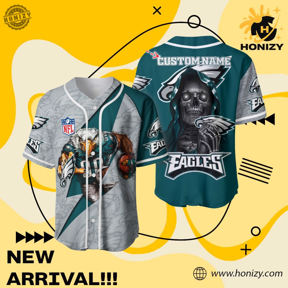 NFL Personalized Baseball Jersey mascot 6 Nfl Philadelphia Eagles Personalized Baseball Jersey Mascot