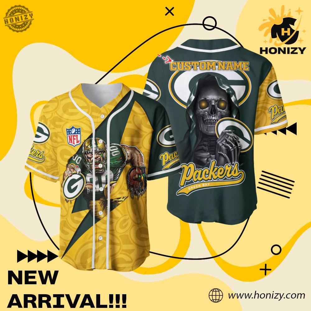 NFL Personalized Baseball Jersey mascot 14 Nfl Green Bay Packers Personalized Baseball Jersey Mascot