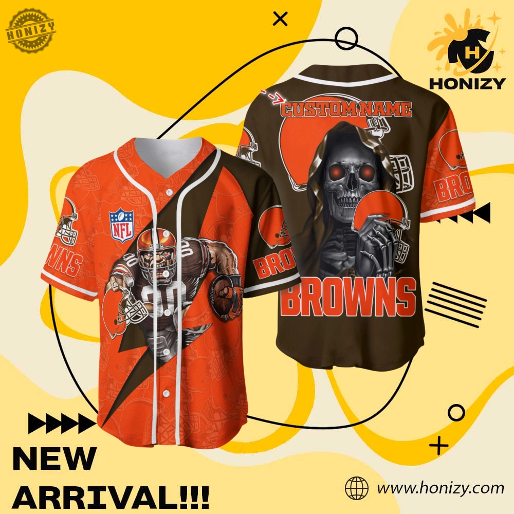 NFL Personalized Baseball Jersey mascot 17 Nfl Cleveland Browns Personalized Baseball Jersey Mascot