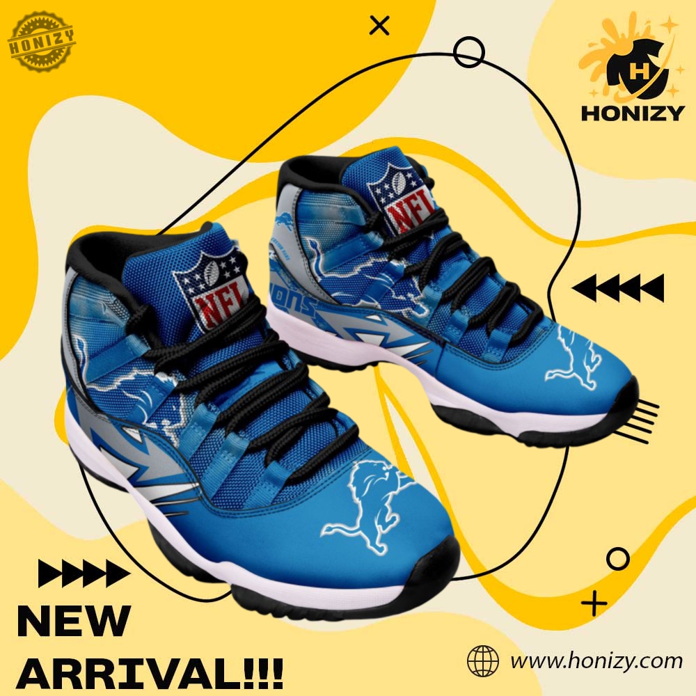 Detroit Lions Nfl Football Team Air Jordan 11 Unisex Trendy Shoes Sneaker