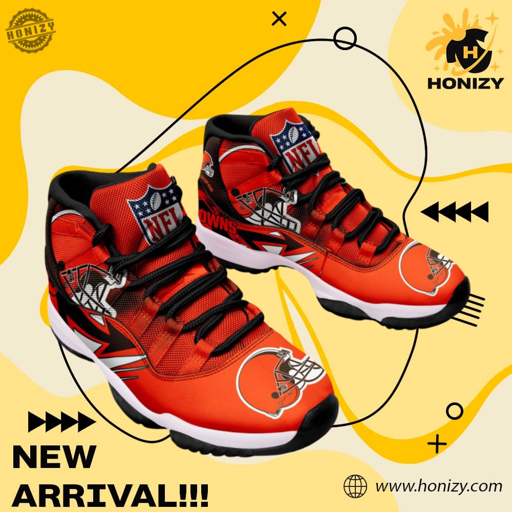 Cleveland Browns Nfl Football Team Air Jordan 11 Unisex Trendy Shoes Sneaker