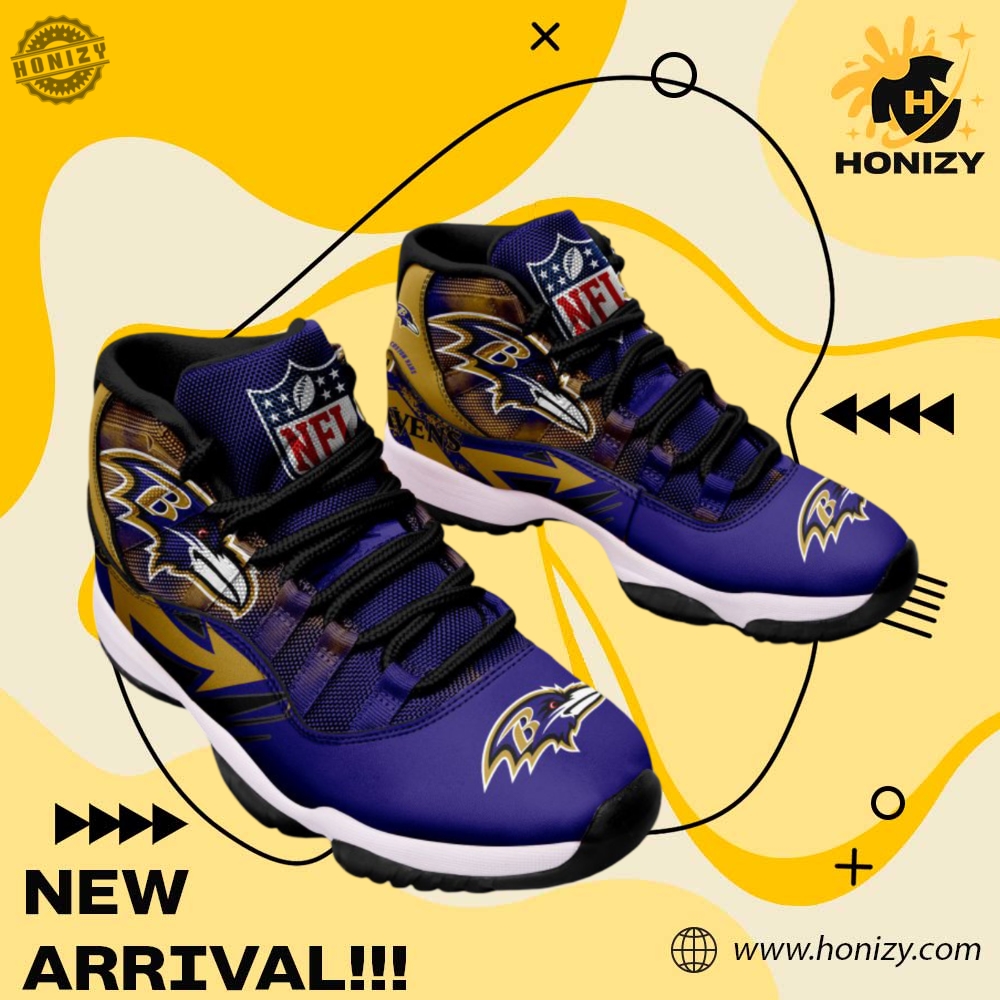 Baltimore Ravens Nfl Football Team Air Jordan 11 Unisex Trendy Shoes Sneaker
