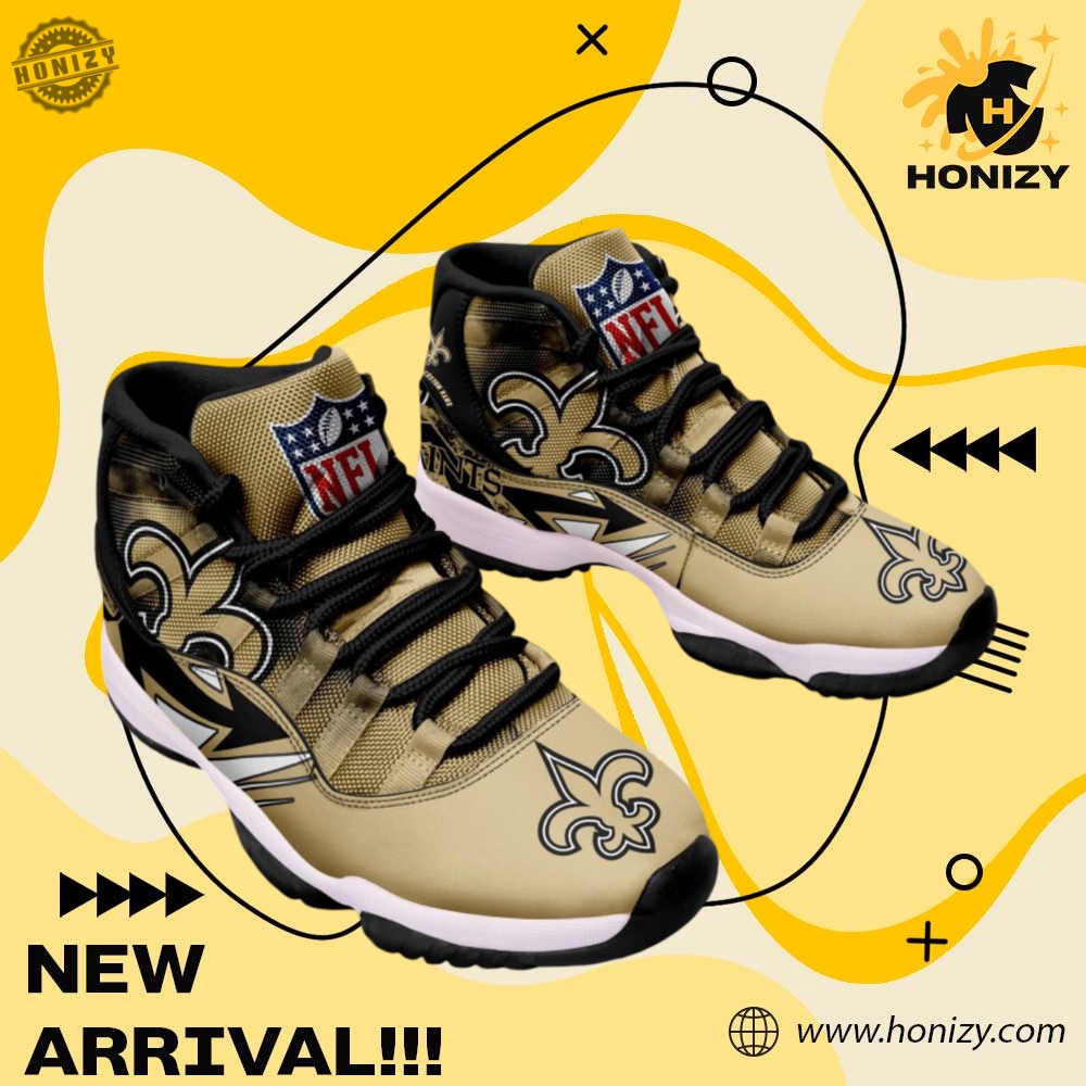 New Orleans Saints Nfl Football Team Air Jordan 11 Unisex Trendy Shoes Sneaker