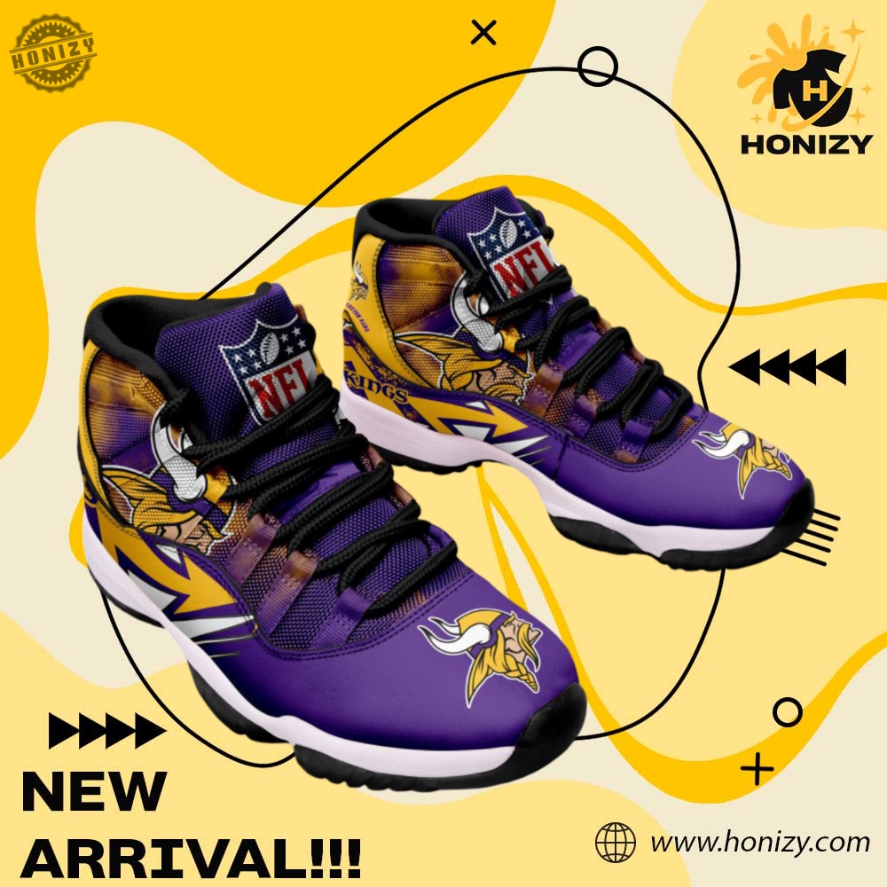 Minnesota Vikings Nfl Football Team Air Jordan 11 Unisex Trendy Shoes Sneaker