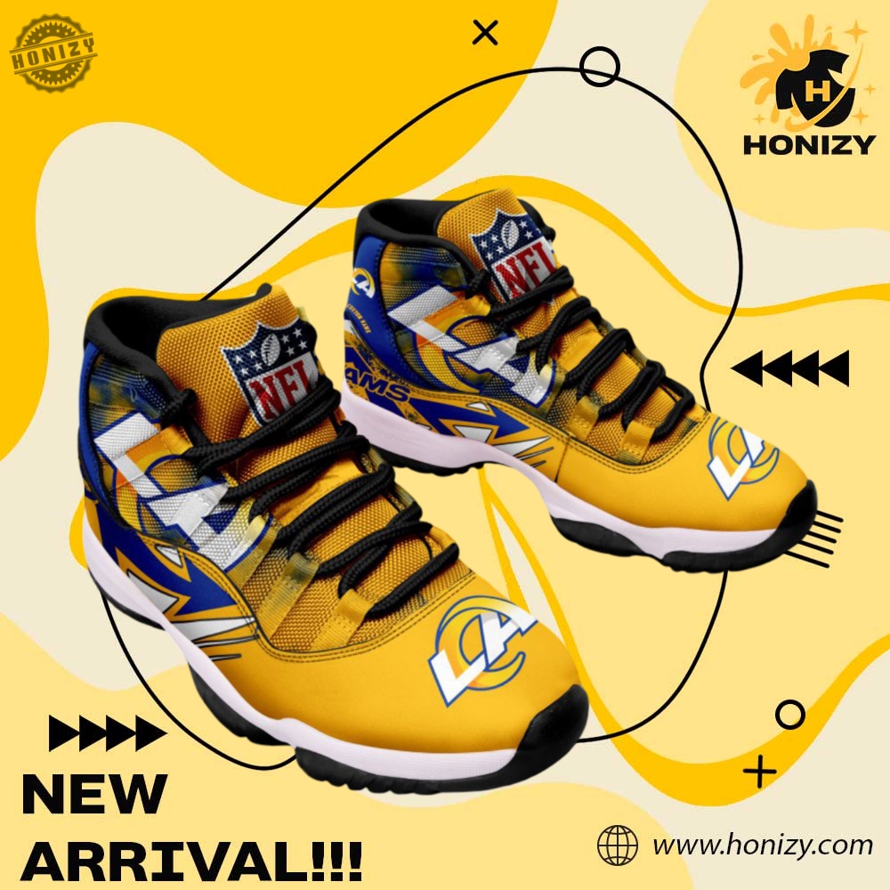 Los Angeles Rams Nfl Football Team Air Jordan 11 Unisex Trendy Shoes Sneaker