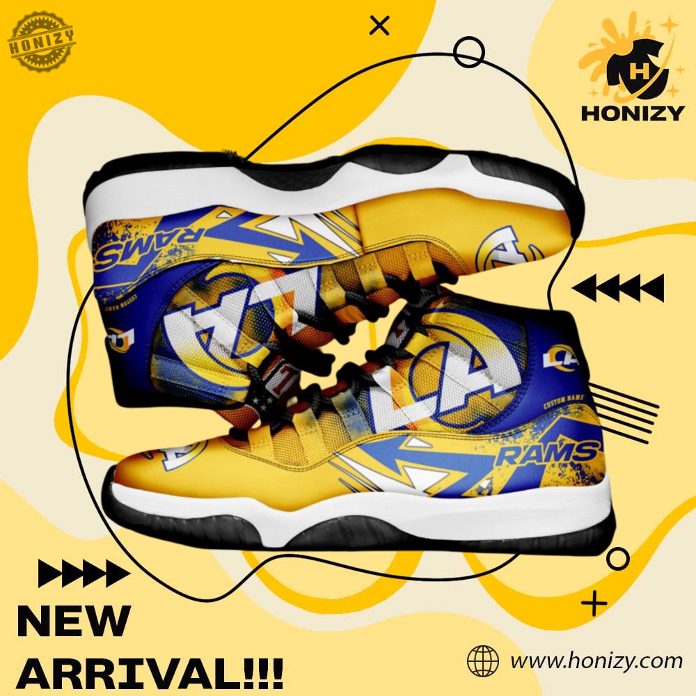 Los Angeles Rams Nfl Football Team Air Jordan 11 Unisex Trendy Shoes Sneaker 3 Los Angeles Rams NFL Football Team Air Jordan 11 unisex trendy Shoes Sneaker