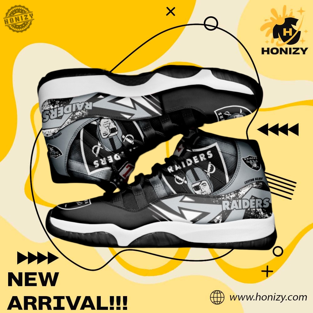 Las Vegas Raiders Nfl Football Team Air Jordan 11 Unisex Trendy Shoes Sneaker 3 Las Vegas Raiders NFL Football Team Air Jordan 11 unisex trendy Shoes Sneaker