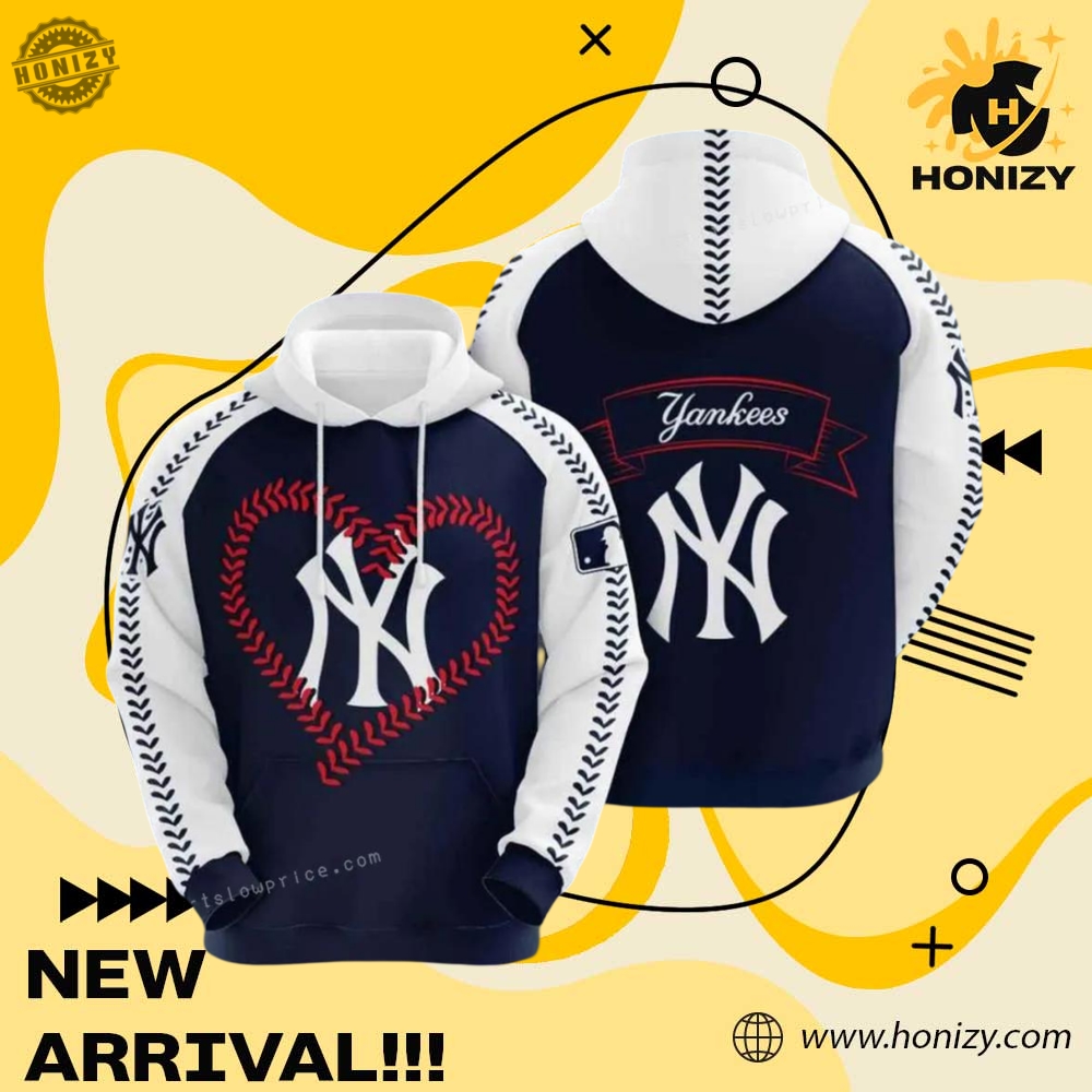 Mlb New York Yankees Heart 3D Over Print Unisex Trendy Shirt