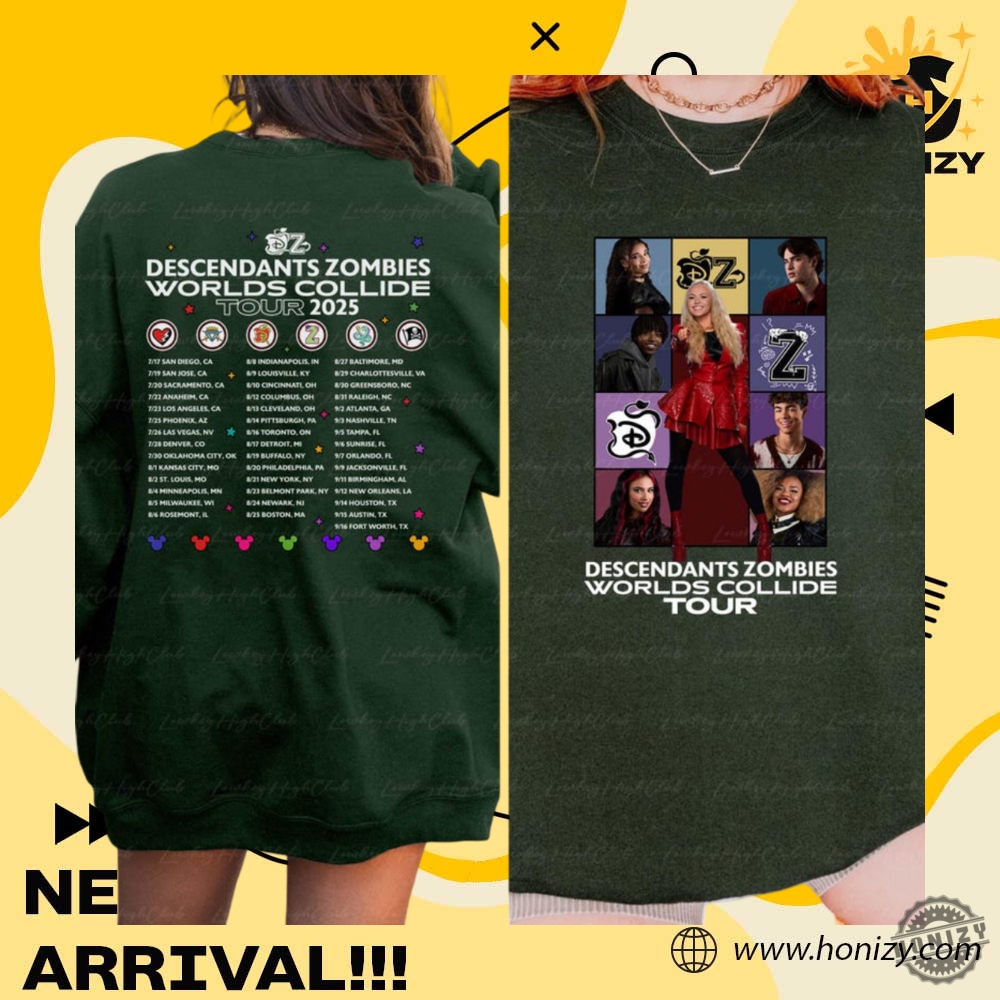 Descendants Disney Zombies World Tour 2 Sided Unisex Trendy Shirt 3 Descendants Disney Zombies World Tour 2 Sided unisex trendy Shirt