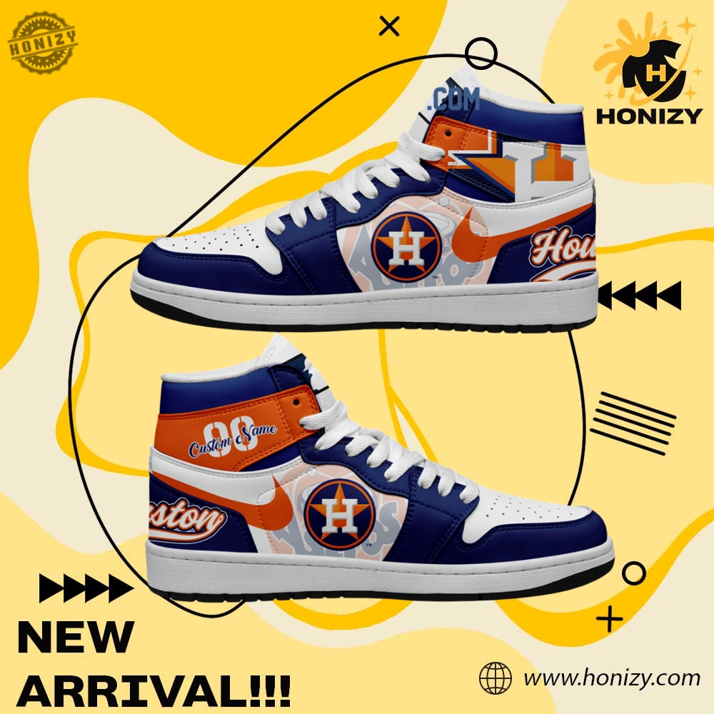 MLB Baseball Team Custom Shoes 3 Houston Astros Mlb Baseball Team Personalized Unisex Air Jordan 1 Shoes