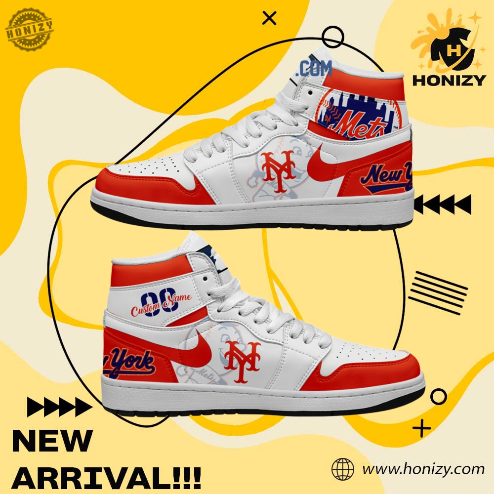 MLB Baseball Team Custom Shoes 10 New York Mets Mlb Baseball Team Personalized Unisex Air Jordan 1 Shoes