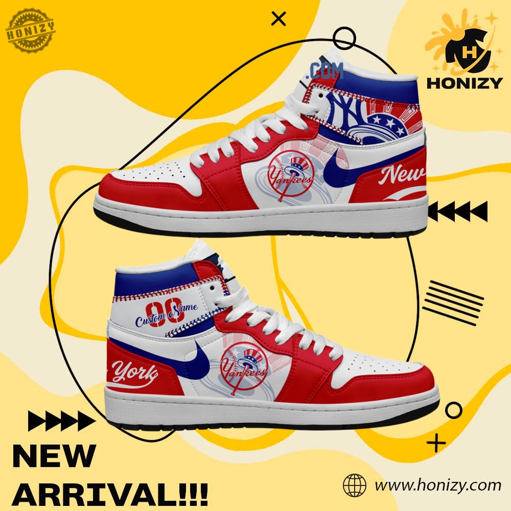 MLB Baseball Team Custom Shoes 11 New York Yankees Mlb Baseball Team Personalized Unisex Air Jordan 1 Shoes