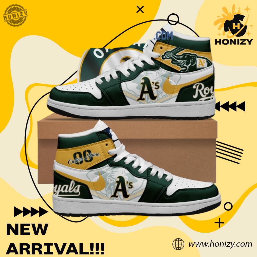 MLB Baseball Team Custom Shoes 12 Oakland Athletics Mlb Baseball Team Personalized Unisex Air Jordan 1 Shoes