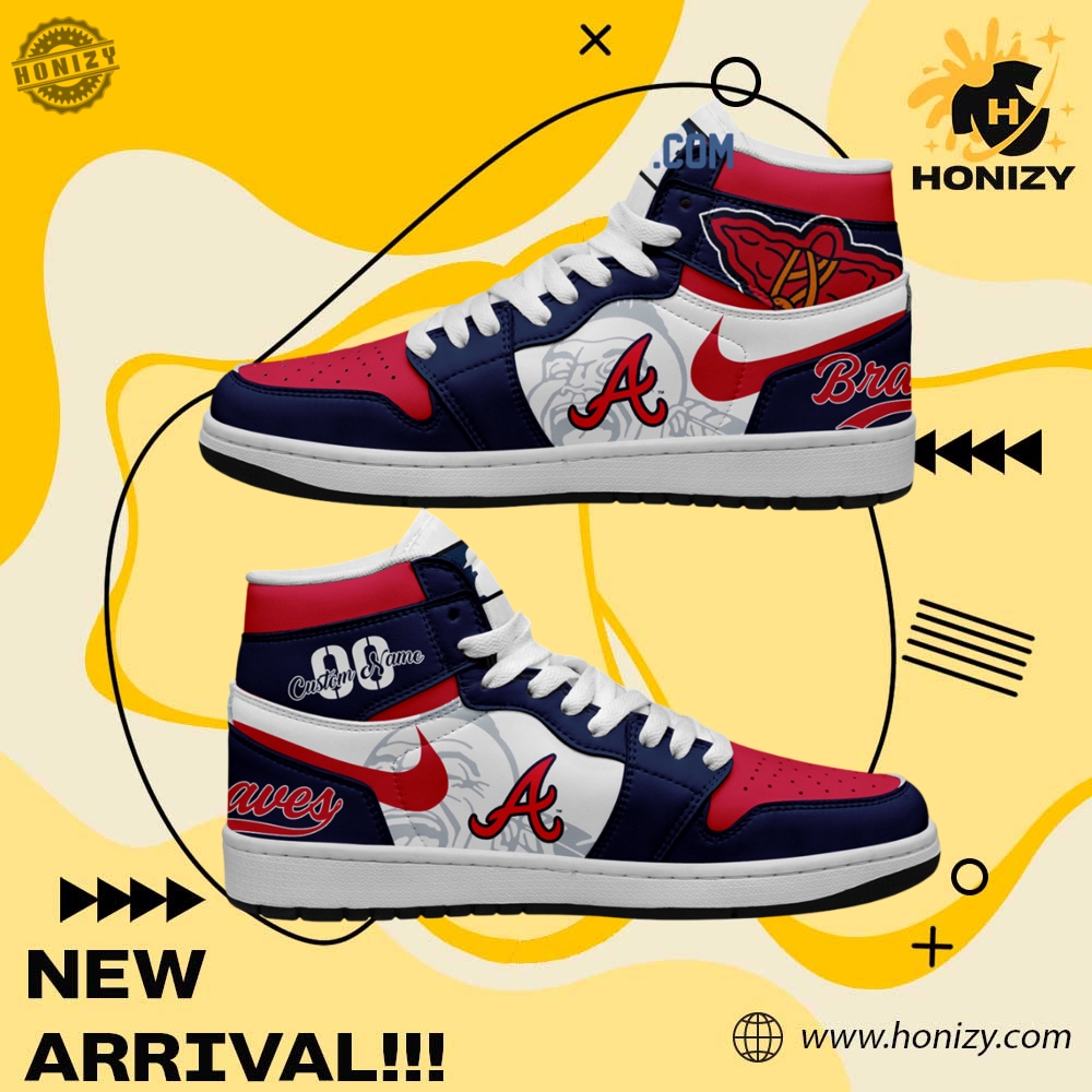 MLB Baseball Team Custom Shoes 14 Atlanta Braves Mlb Baseball Team Personalized Unisex Air Jordan 1 Shoes