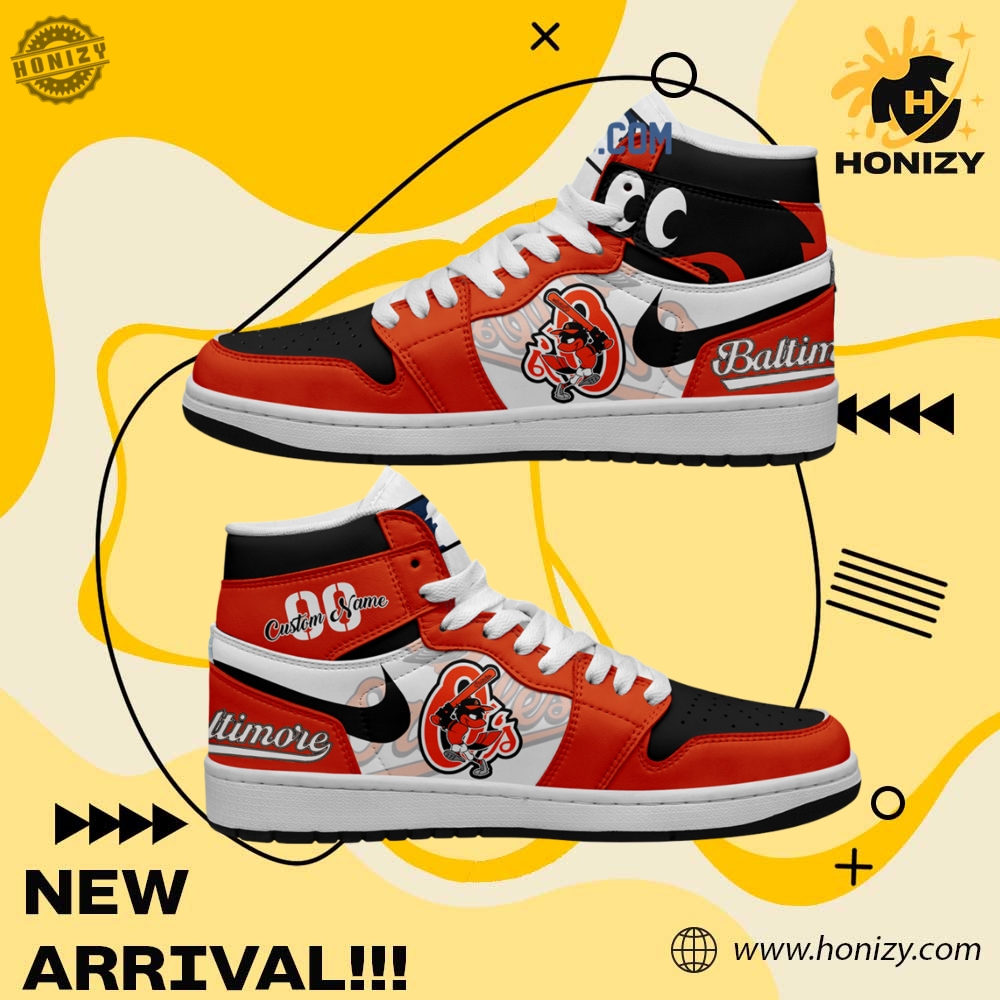 MLB Baseball Team Custom Shoes 15 Baltimore Orioles Mlb Baseball Team Personalized Unisex Air Jordan 1 Shoes