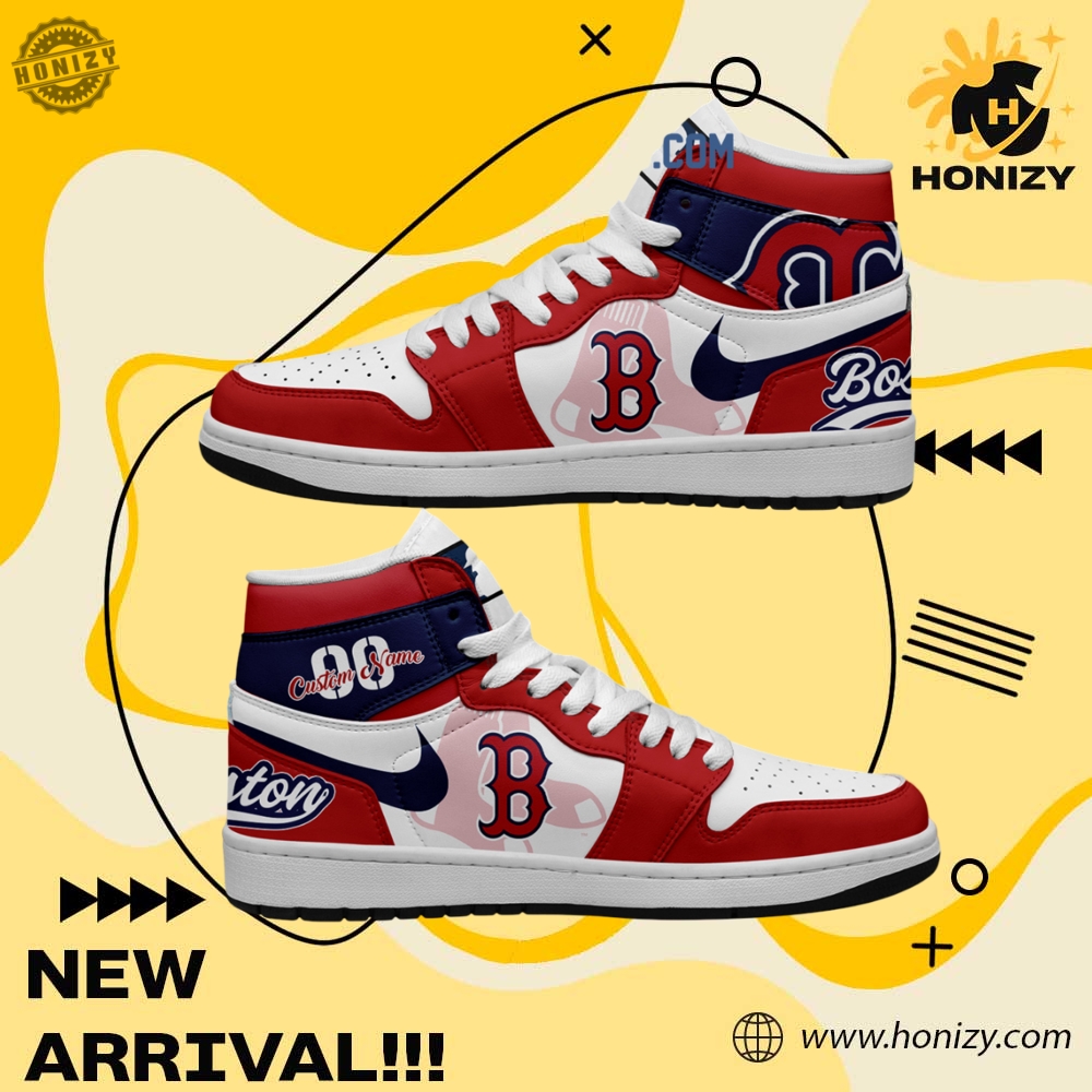 MLB Baseball Team Custom Shoes 16 Boston Red Sox Mlb Baseball Team Personalized Unisex Air Jordan 1 Shoes